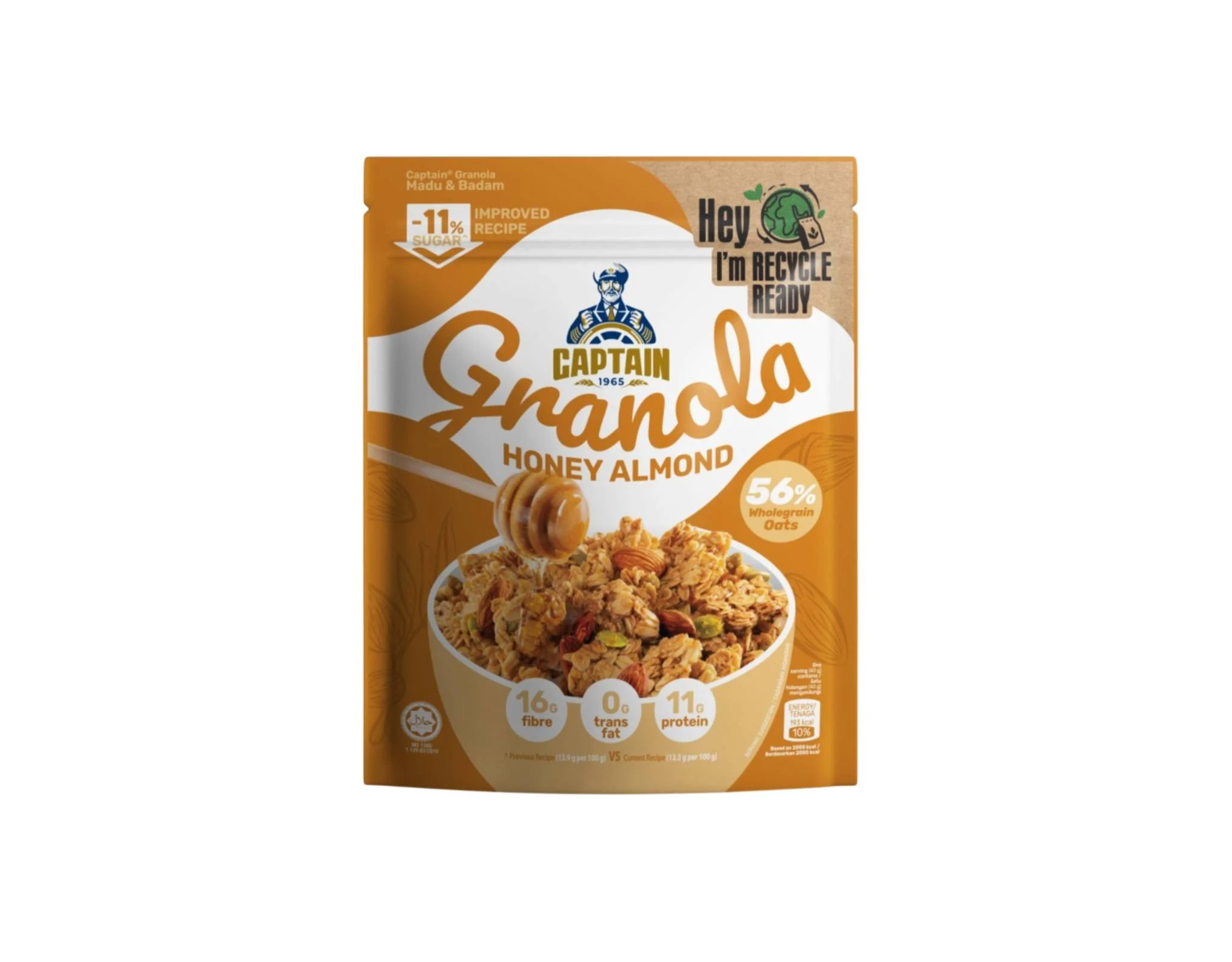 CAPTAIN GRANOLA OATS (HONEY ALMOND) 200G